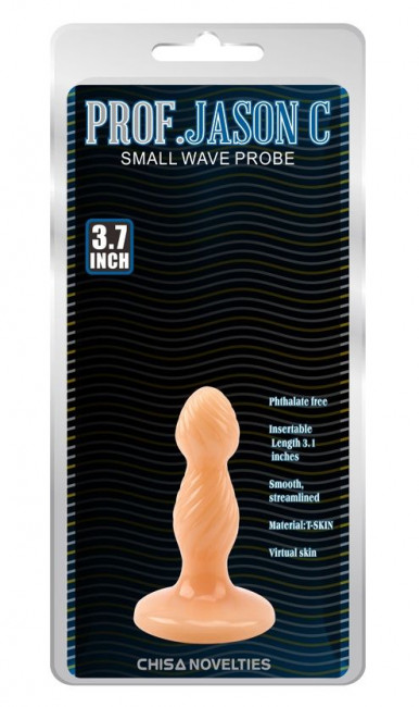 Телесная анальная втулка на ножке Small Wave Probe - 9,3 см.