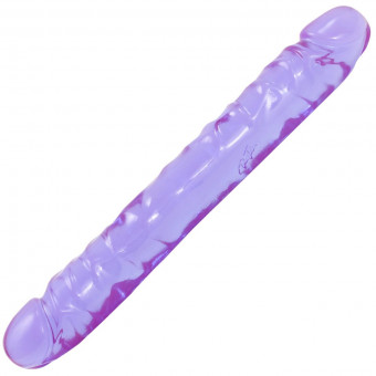 Двухсторонний фиалковый фаллос Crystal Jellies 12" Jr. Double Dong - 30,5 см., Doc Johnson