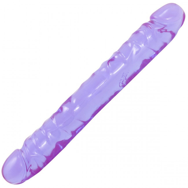 Двухсторонний фиалковый фаллос Crystal Jellies 12" Jr. Double Dong - 30,5 см., Doc Johnson