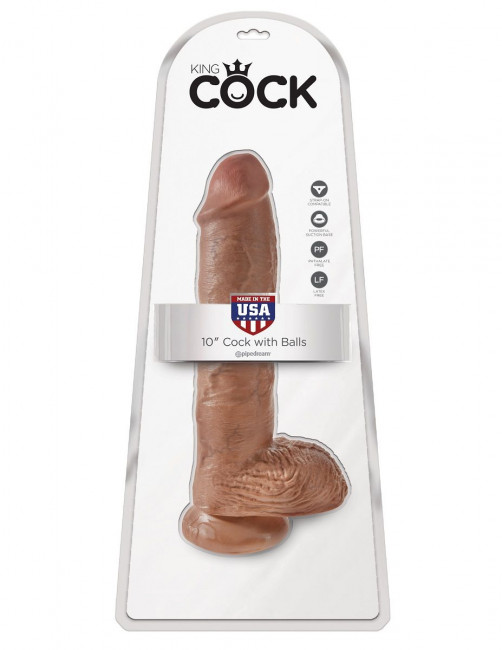 Фаллоимитатор-мулат с мошонкой 10" Cock with Balls на присоске - 25,4 см., Pipedream Фаллоимитатор-мулат с мошонкой 10" Cock with Balls на присоске - 25,4 см., Pipedream