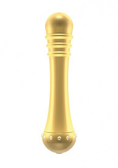 Вибратор с ребристой головкой The Emerald Gold - 16,3 см., Shots Media BV