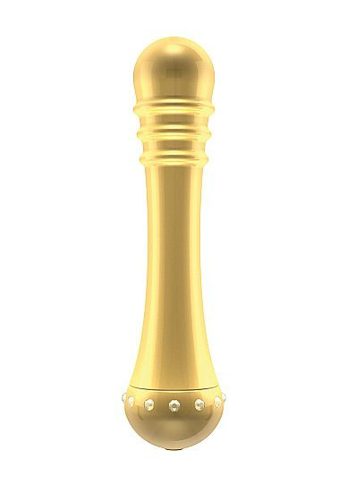 Вибратор с ребристой головкой The Emerald Gold - 16,3 см., Shots Media BV