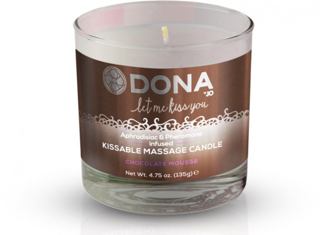 Массажная свеча DONA Chocolate Mousse с ароматом шоколадного мусса - 135 гр., System JO