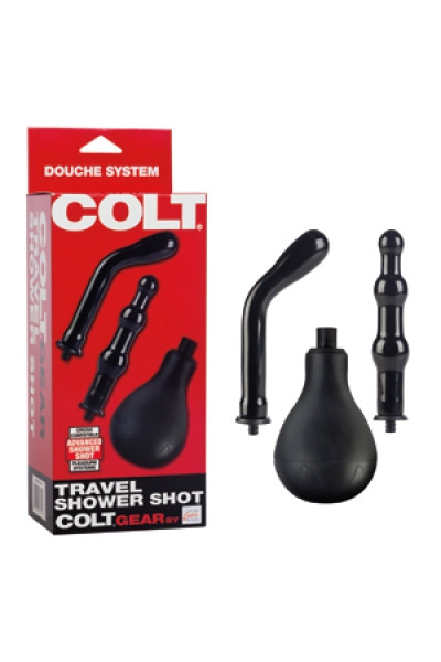 Гигиенический анальный душ COLT TRAVEL SHOWER SHOT со сьемными насадками черный, California Exotic Novelties Гигиенический анальный душ COLT TRAVEL SHOWER SHOT со сьемными насадками черный, California Exotic Novelties