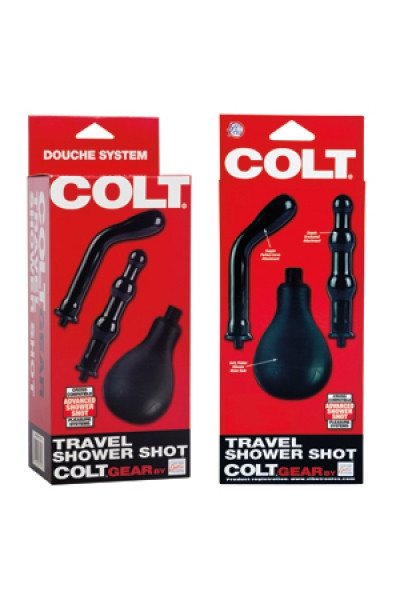 Гигиенический анальный душ COLT TRAVEL SHOWER SHOT со сьемными насадками черный, California Exotic Novelties Гигиенический анальный душ COLT TRAVEL SHOWER SHOT со сьемными насадками черный, California Exotic Novelties