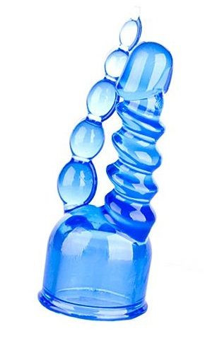 Синяя двойная насадка для массажера Magic Wand, Hitachi Magic Синяя двойная насадка для массажера Magic Wand, Hitachi Magic