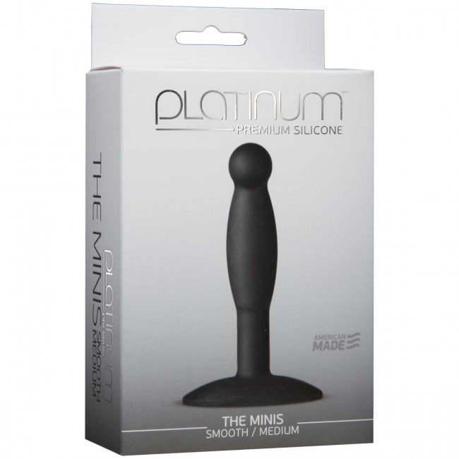 Черная анальная пробка Platinum Premium Silicone - The Minis - Smooth Medium - Black M, Doc Johnson