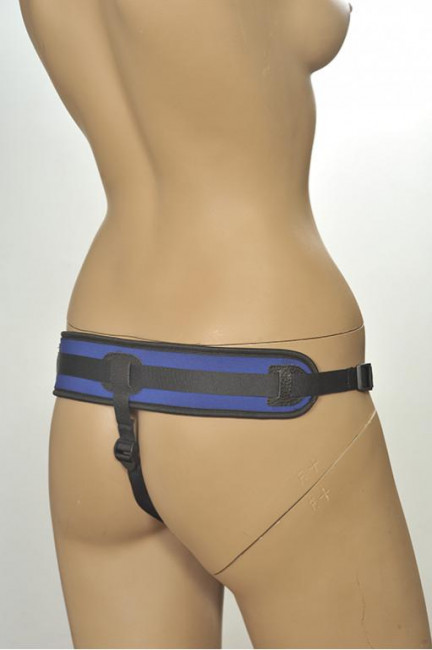 Сине-чёрные трусики с плугом Kanikule Strap-on Harness Anatomic Thong, Kanikule