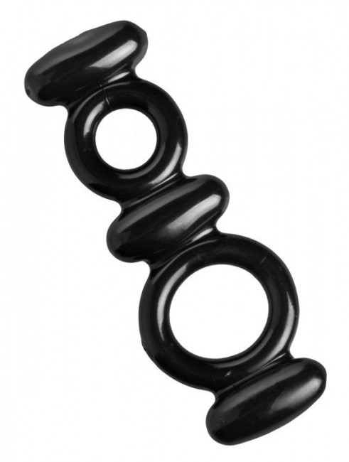 Двойное эрекционное кольцо Dual Stretch To Fit Cock and Ball Ring, XR Brands Двойное эрекционное кольцо Dual Stretch To Fit Cock and Ball Ring, XR Brands