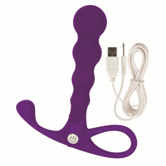 Фиолетовый анальный вибромассажер Embrace Beaded Probe, California Exotic Novelties