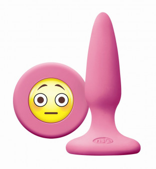Розовая силиконовая пробка Emoji Face OMG - 8,6 см., NS Novelties