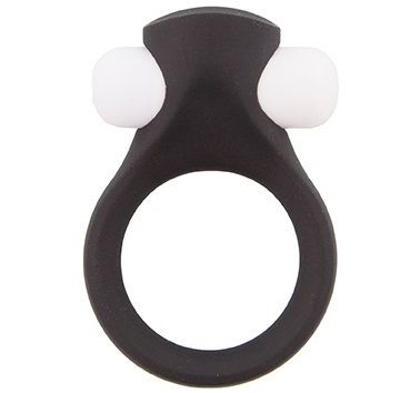 Чёрное эрекционное виброкольцо LIT-UP SILICONE STIMU RING 2 BLACK, Dream Toys