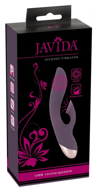 Фиолетовый вибратор-кролик Javida Sucking - 21,6 см.