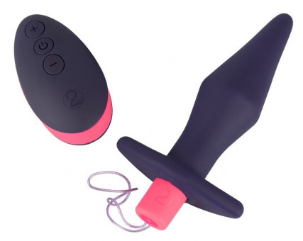 Темно-фиолетовая анальная пробка Remote Controlled Butt Plug - 14 см., Orion