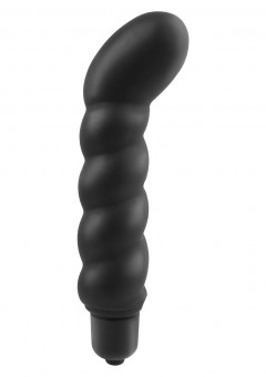 Анальный вибростимулятор точки P с загнутым кончиком Ribbed P-Spot Vibe - 10,5 см., Pipedream