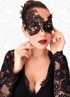 Ажурная асимметричная маска чёрного цвета, FlirtOn