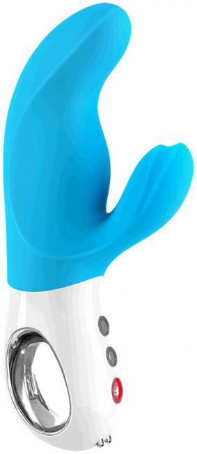 Голубой вибратор с двумя моторами MiSS Bi - 17 см., Fun Factory