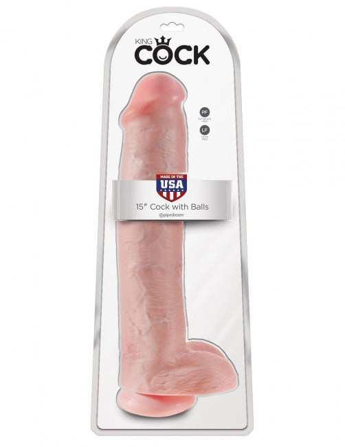 Телесный фаллоимитатор-гигант 15" Cock with Balls - 40,6 см., Pipedream
