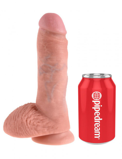 Телесный фаллоимитатор 8" Cock with Balls - 21,3 см., Pipedream