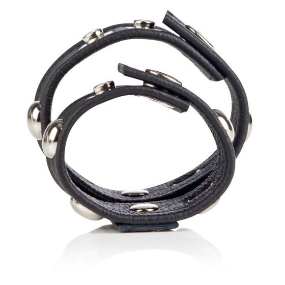 Черная кожаная утяжка на пенис и мошонку COLT Leather Strap Domed With Ball Strap Черная кожаная утяжка на пенис и мошонку COLT Leather Strap Domed With Ball Strap
