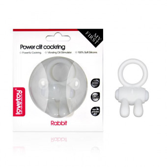 Белое виброкольцо для пениса Power Rabbit Clit Cockring, Lovetoy