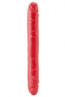Красный двусторонний фаллоимитатор - 31 см., ToyFa