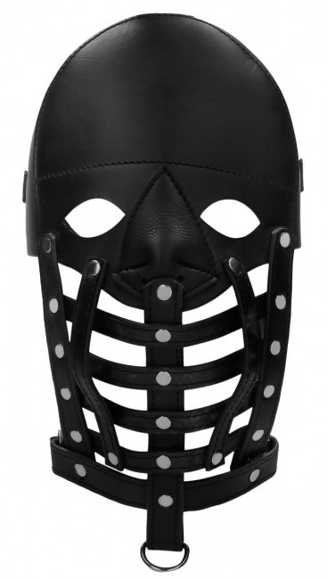 Черная маска-шлем Leather Male Mask Черная маска-шлем Leather Male Mask