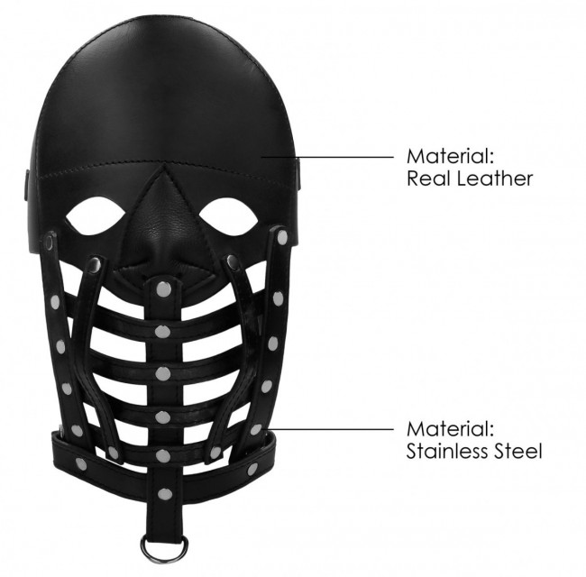 Черная маска-шлем Leather Male Mask Черная маска-шлем Leather Male Mask
