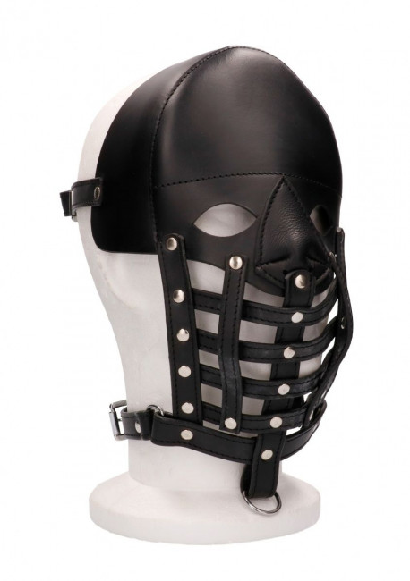 Черная маска-шлем Leather Male Mask Черная маска-шлем Leather Male Mask