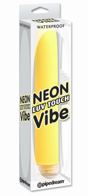 Желтый водонепроницаемый вибратор Neon Luv Touch Vibe - 17 см., Pipedream