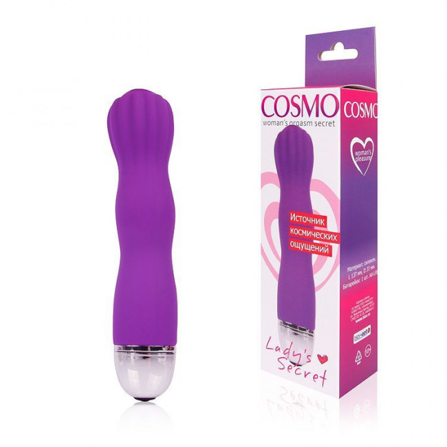 Фантазийный фиолетовый силиконовый вибратор Cosmo - 13,7 см. , Bior toys Фантазийный фиолетовый силиконовый вибратор Cosmo - 13,7 см. , Bior toys