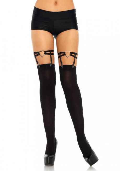 Подвязки для чулок с сердечками DUAL STRAP HEART GARTERS, Leg Avenue
