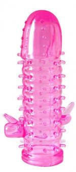 Закрытая рельефная насадка Crystal sleeve с усиками и пупырышками - 13 см., Bior toys
