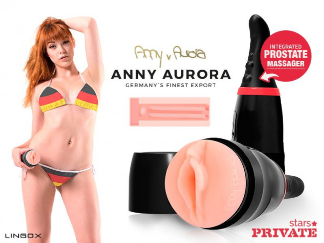 Мастурбатор-вагина Private Anny Aurora Vagina в тубе с хвостиком для массажа простаты, Lingox