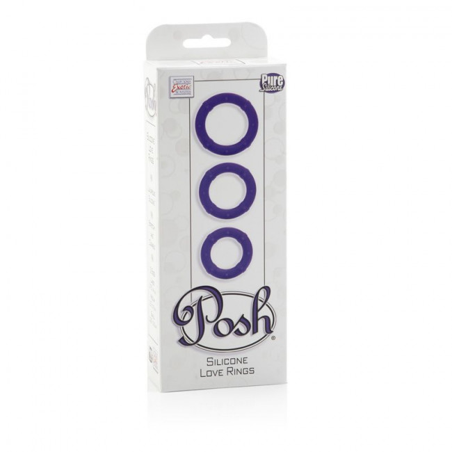 Набор фиолетовых эрекционных колец Posh Silicone Love Rings, California Exotic Novelties