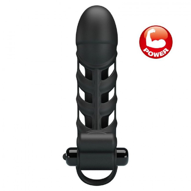 Черная насадка на пенис с вибропулей Penis Sleeve II - 18,8 см. Черная насадка на пенис с вибропулей Penis Sleeve II - 18,8 см.
