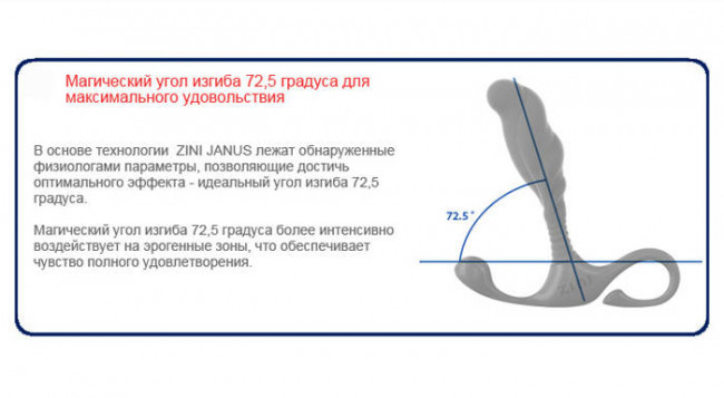 Средний черный массажер простаты ZINI JANUS LAMP, ZINI