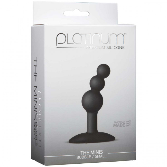 Черный анальный стимулятор Platinum Premium Silicone - The Minis Bubble Small - Black S, Doc Johnson