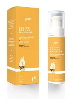 Массажное масло для тела DELICE DELUXE MASSAGE с ароматом ванили - 50 мл., YESforLOV