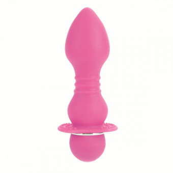 Розовый анальный стимулятор с вибрацией Booty Call Booty Player - 14 см., California Exotic Novelties