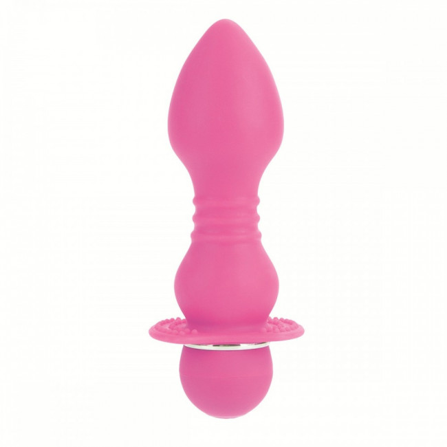 Розовый анальный стимулятор с вибрацией Booty Call Booty Player - 14 см., California Exotic Novelties