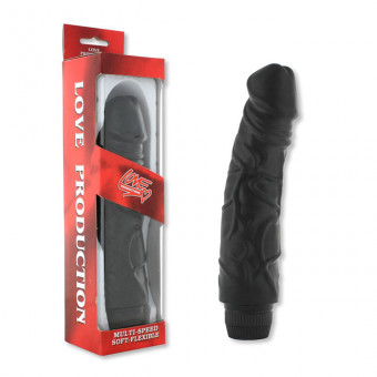 Чёрный вибратор-реалистик Perfect Pleasure Vibe - 22 см., Seven Creations