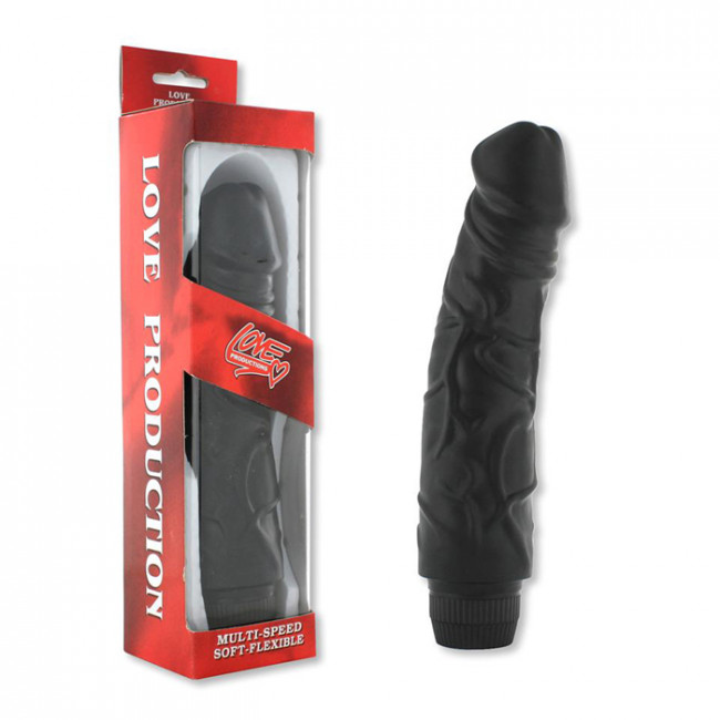 Чёрный вибратор-реалистик Perfect Pleasure Vibe - 22 см., Seven Creations