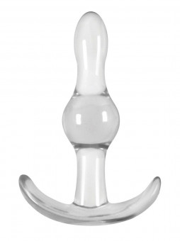 Прозрачная анальная пробка с утолщением посередине Jelly Rancher T-Plug Wave - 9,7 см., NS Novelties