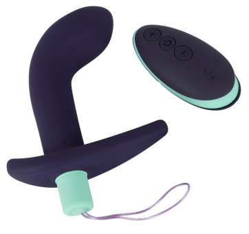 Темно-фиолетовый вибростимулятор простаты с пультом ДУ Remote Controlled Prostate Plug, Orion