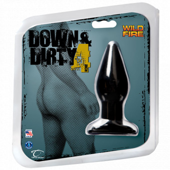 Чёрная анальная пробка Wildfire Down & Dirty 4 Butt Plug - 11 см., Topco Sales
