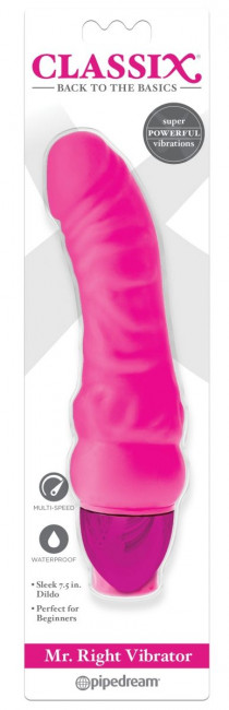 Розовый вибромассажер Mr. Right Vibrator - 18,4 см. Розовый вибромассажер Mr. Right Vibrator - 18,4 см.