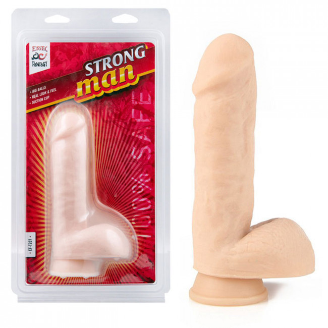 Реалистичный фаллоимитатор Strong Man с мошонкой - 16 см., Erotic Fantasy Реалистичный фаллоимитатор Strong Man с мошонкой - 16 см., Erotic Fantasy
