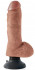 Кофейный вибромассажер со съёмной присоской 8" Vibrating Cock with Balls - 20,3 см.