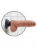 Кофейный вибромассажер со съёмной присоской 8" Vibrating Cock with Balls - 20,3 см.
